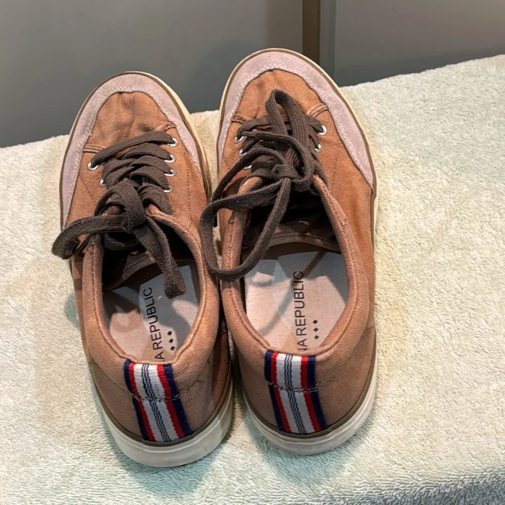 Banana Republic Men’s Brown Lace Up Canvas Boat Shoe Size 9.5